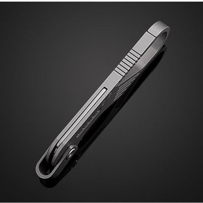 Carabiner Titanium Keychain Folding Knife‑GR5 Titanium Mini EDC Pocket Knife for Outdoor Cutting