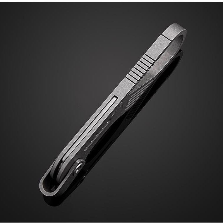 Carabiner Titanium Keychain Folding Knife‑GR5 Titanium Mini EDC Pocket Knife for Outdoor Cutting