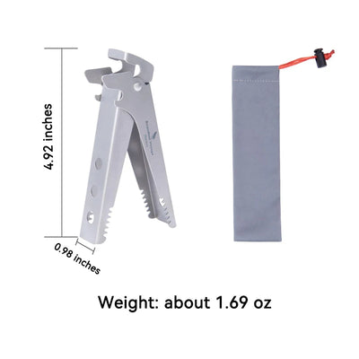 Pure Titanium Camping Tongs:Heat-resistant Pot Clip & Bottle Opener Wrench