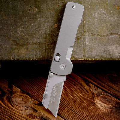 Folding Box Cutter - Titanium Handle Axis Lock Quick‑Swap Blade