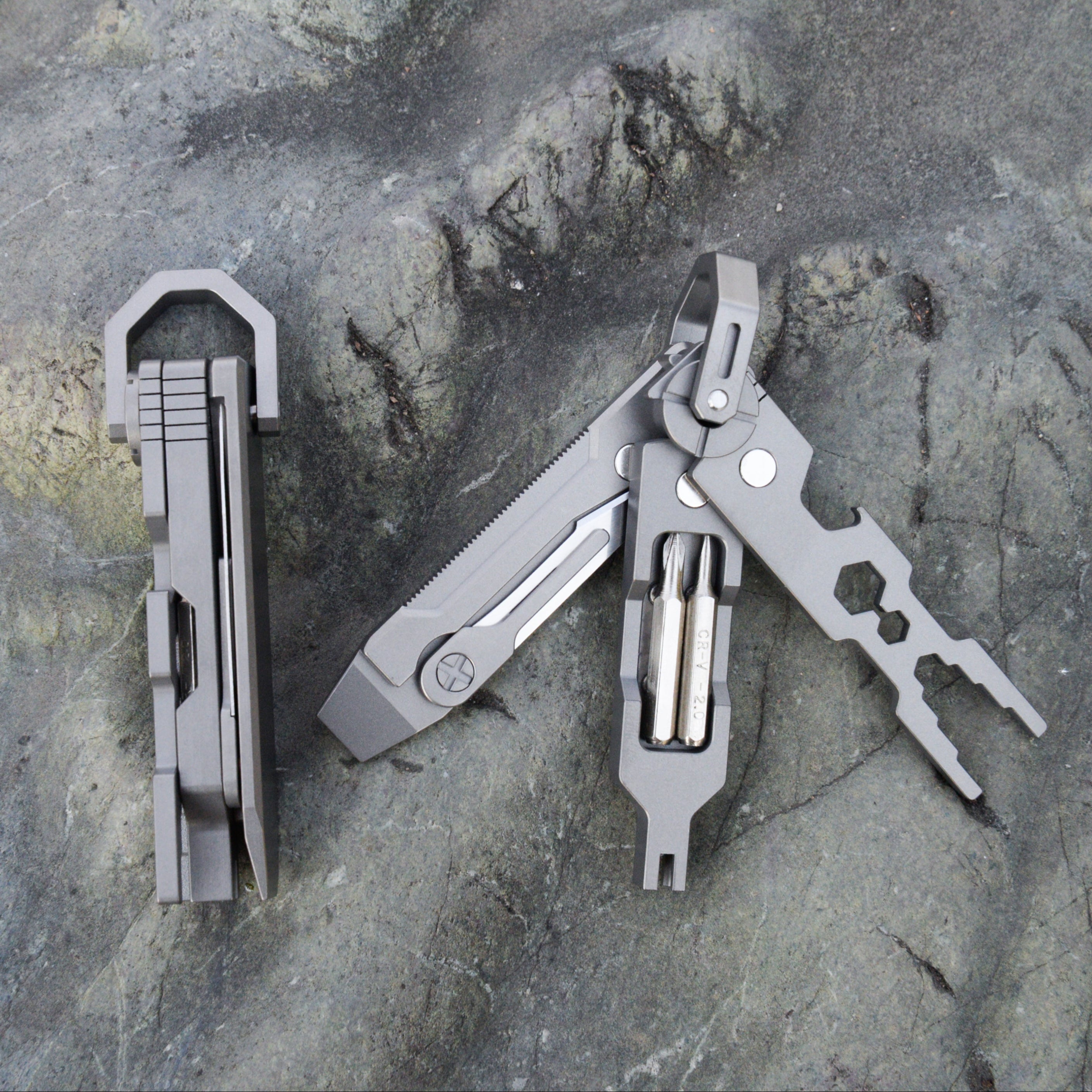 JOAT-Titanium EDC Multi-Tool Utility Gadget Outdoor Pocket Knife Wrench Keychain