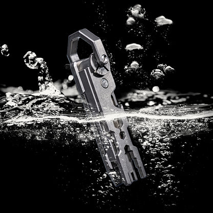 JOAT-Titanium EDC Multi-Tool Utility Gadget Outdoor Pocket Knife Wrench Keychain