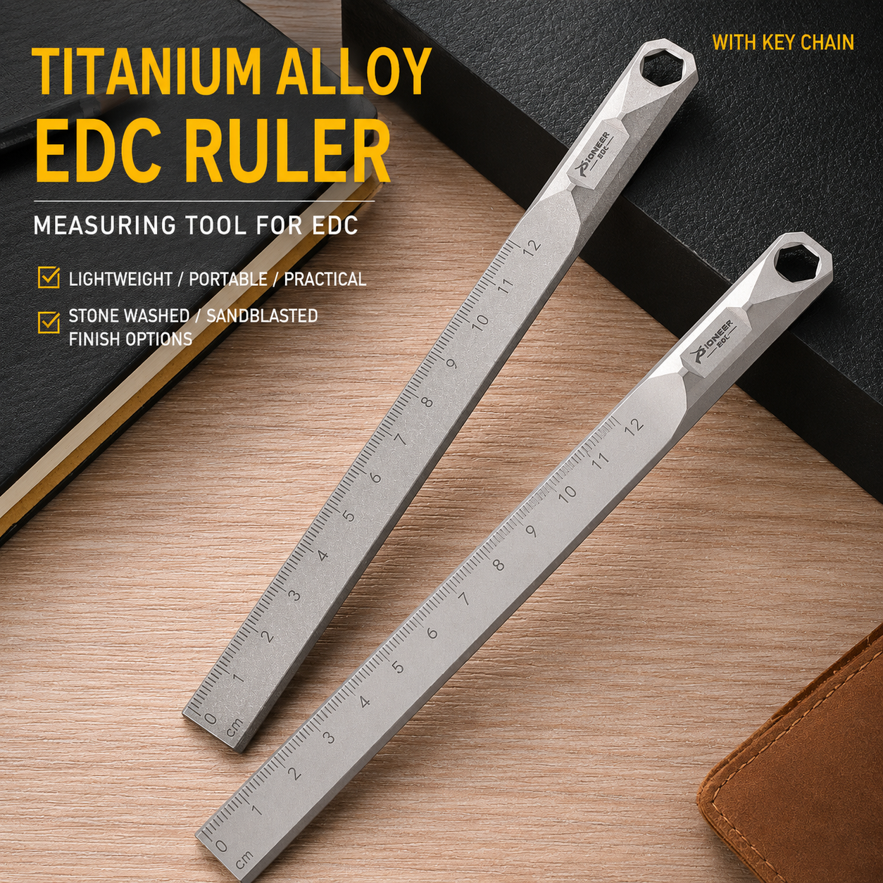 Titanium EDC Multi-Function Ruler