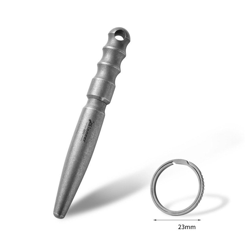 TiRove Micro-Textured Titanium Ballpoint - Pocket-Clip Everyday Carry Pen